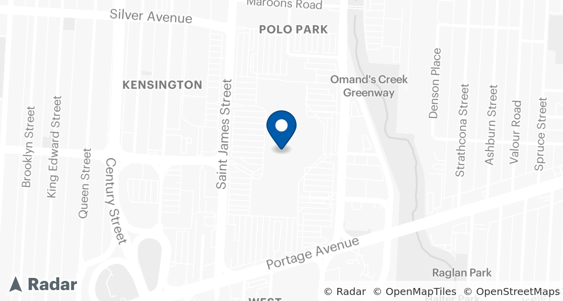 Carte de l'emplacement de Dairy Queen:: Polo Park Shopping Centre, Winnipeg, MB, R3G 0W4